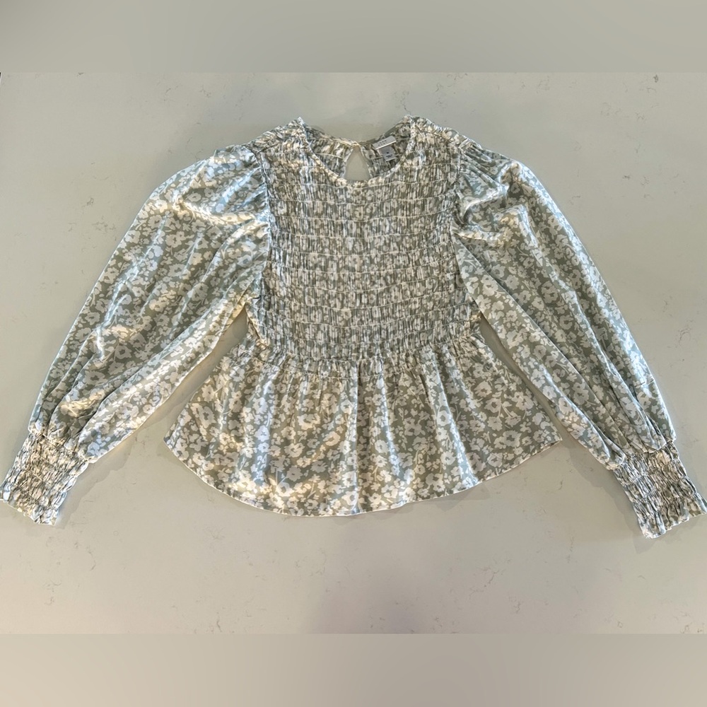 Smocked Floral Top